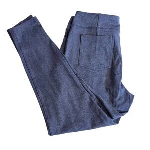 T by Talbots leggings blue heathered 4 pocket pull on stretch pants  Sz Med P